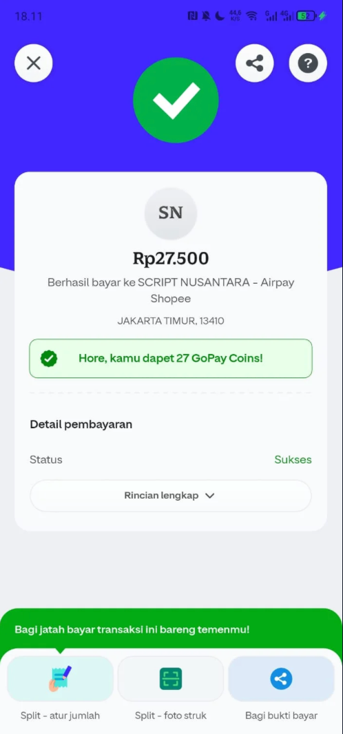 Bukti Transfer Customer 8